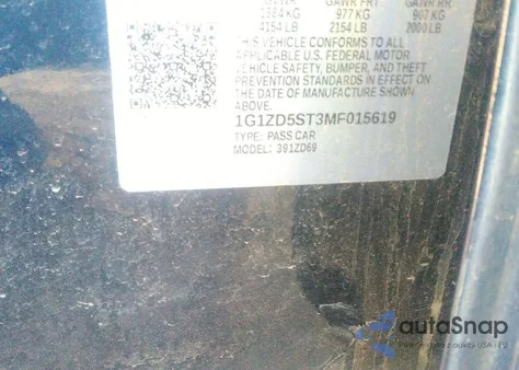 2021 Chevrolet Malibu Fwd Lt z USA, uszkodzony, nr VIN 1G1ZD5ST3MF015619